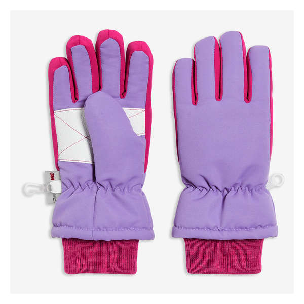 Kid Girls' Ski Gloves - Bright Purple
